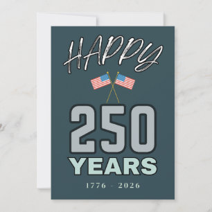 Glückliche 250. USA-Jubiläumsfeier 1776–2026 Dankeskarte