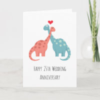 Glückliche 25. Hochzeitstag Niedliche Dinosaurier
