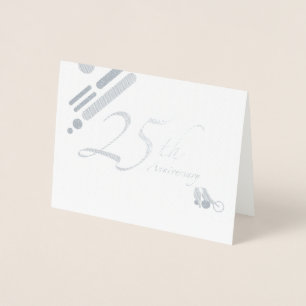 Glückliche 25-jährige Mod Birds Folienkarte