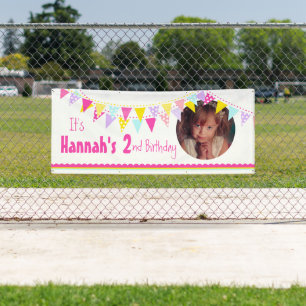 Glückliche 2. Geburtstagsbuntbarsche kreisförmig Banner