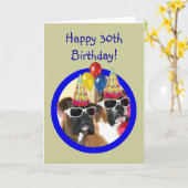 Glückliche 30. Geburtstag Boxer Hunde Karte (Gelbe Blume)