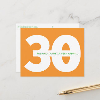Glückliche 30. Geburtstag Meilenstein Postkarten i