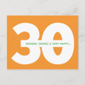 Glückliche 30. Geburtstag Meilenstein Postkarten i (Vorderseite)