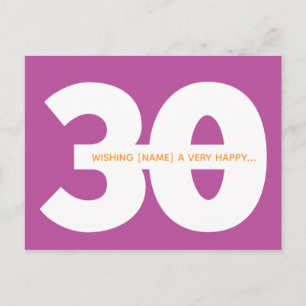 Glückliche 30. Geburtstag Meilenstein Postkarten i