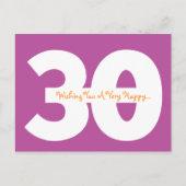 Glückliche 30. Geburtstag Meilenstein Postkarten i (Vorderseite)