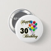 Glückliche 30. Geburtstags-Geschenke und Button (Vorne & Hinten)
