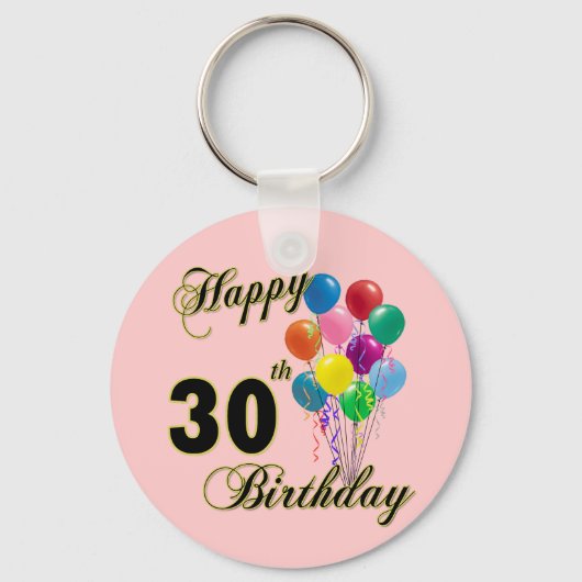 Glückliche 30. Geburtstagsgeschenke und Geburtstag Schlüsselanhänger (Vorderseite)
