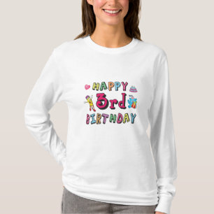 Glückliche 3. Geburtstag 3 Jahre alt Wünsche T-Shirt