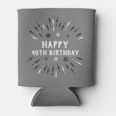 Glückliche 40. Geburtstag Feuerwerk Grau Schwarz-w Dosenkühler (Vorderseite)