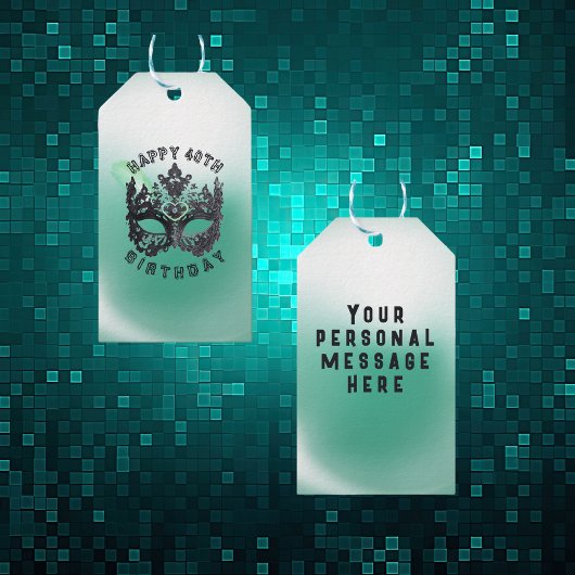 Glückliche 40. Geburtstag Masquerade Maske | Geschenkanhänger