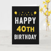 Glückliche 40. Geburtstag Vierragenarian Celebrati Karte (Gelbe Blume)