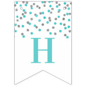 Glückliche 40. Geburtstags-Fahneblauer silberner Wimpelkette (Erste Fahne)