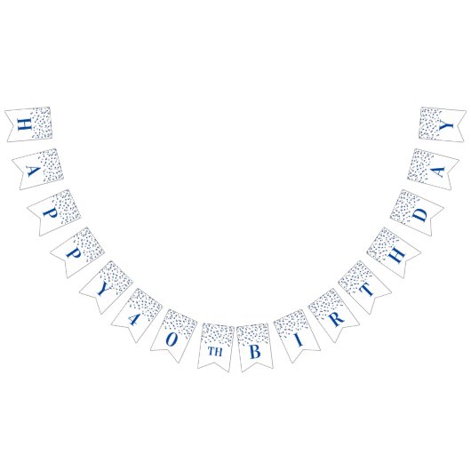 Glückliche 40. Geburtstags-Fahneblauer silberner Wimpelkette (Alle)