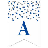 Glückliche 40. Geburtstags-Fahneblauer silberner Wimpelkette (Zweite Fahne)