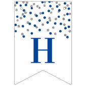 Glückliche 40. Geburtstags-Fahneblauer silberner Wimpelkette (Erste Fahne)