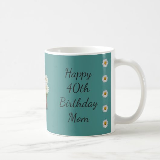 Glückliche 40. Geburtstags-Mama Kaffeetasse (Rechts)
