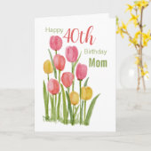 Glückliche 40. Geburtstagsfeier Mama Karte (Gelbe Blume)