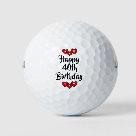 Glückliche 40. Geburtstagsgolfbälle von dalDesignN Golfball (Vorderseite)