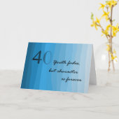 Glückliche 40. Geburtstagskarte Blues Karte (Gelbe Blume)