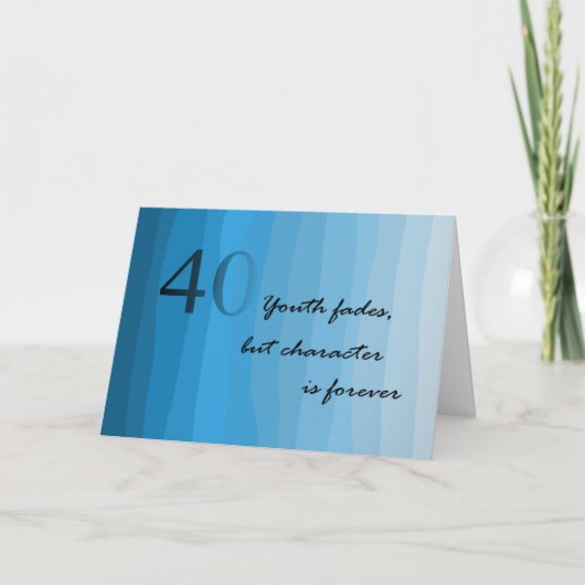 Glückliche 40. Geburtstagskarte Blues Karte (Vorderseite)