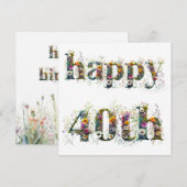 Glückliche 40. Geburtstagssprays von Wildblumen (Vorne/Hinten)