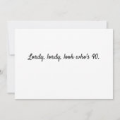 Glückliche 40er Geburtstagskarte Karte (Rückseite)