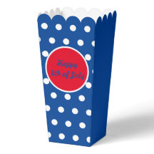 Glückliche 4. Juli Popcorn Box (blau, weiß und rot