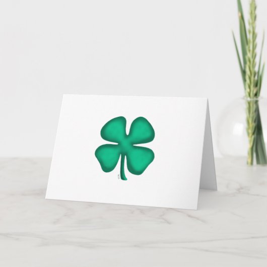 Glückliche 4 Leaf Irish Clover Grußkarte (Horiz) Karte (Vorderseite)