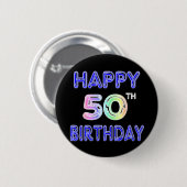 Glückliche 50. Geburtstags-Geschenke und Button (Vorne & Hinten)