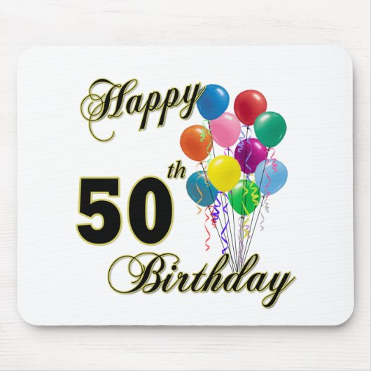 Glückliche 50. Geburtstags-Geschenke und Mousepad (Vorne)
