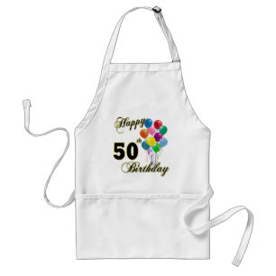 Glückliche 50. Geburtstags-Geschenke und Schürze