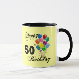 Glückliche 50. Geburtstags-Geschenke und Tasse
