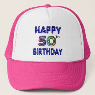 Glückliche 50. Geburtstags-Geschenke und Truckerkappe