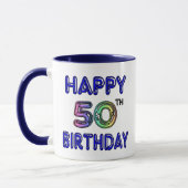 Glückliche 50. Geburtstags-Kaffeetasse-und Tasse (Links)
