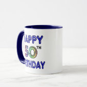 Glückliche 50. Geburtstags-Kaffeetasse-und Tasse (Vorderseite Links)