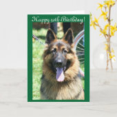 Glückliche 50. Geburtstags-Schäferhundgrußkarte Karte (Gelbe Blume)