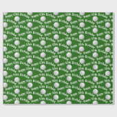 Glückliche 50. Geburtstagsgolfbälle Geschenkpapier (Flach)