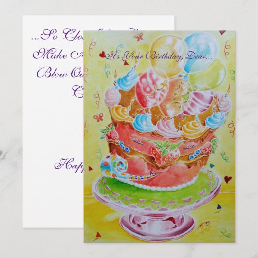 Glückliche 50. Geburtstagskarte (Vorne/Hinten)