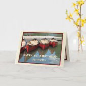 Glückliche 50. Geburtstagskarte, rote Kanus Karte (Gelbe Blume)