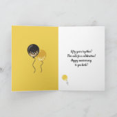 Glückliche 50. Hochzeitstag Goldballons Karte (Innenseite)