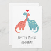 Glückliche 50. Hochzeitstag Niedliche Dinosaurier- (Vorne/Hinten)