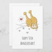Glückliche 50. Hochzeitstag Niedliche Dinosaurier- (Vorne/Hinten)