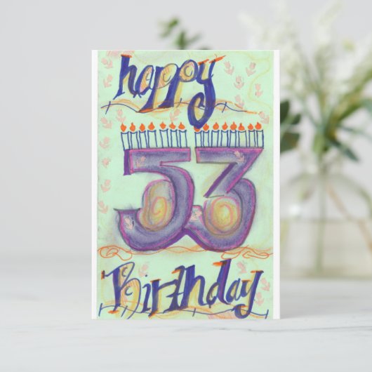 Glückliche 53. Geburtstagskarte Karte (Stehend Vorderseite)
