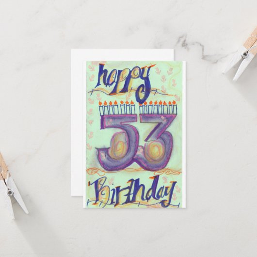 Glückliche 53. Geburtstagskarte Karte (Vorderseite/Rückseite Beispiel)