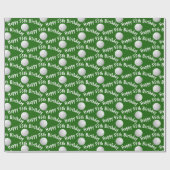 Glückliche 55. Geburtstagsgolfbälle Geschenkpapier (Flach)