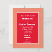 GLÜCKLICHE 60. GEBURTSTAG SONNENBLUME-BLUME EINLADUNG (Rückseite)