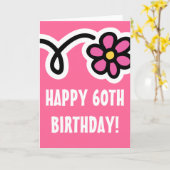 Glückliche 60. Geburtstags-Gruß-Karte Karte (Gelbe Blume)