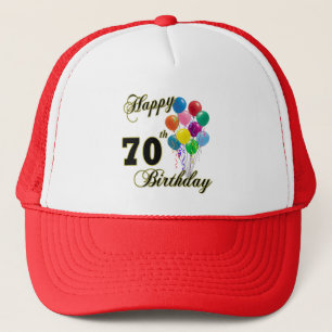Glückliche 70. Geburtstags-Geschenke und Truckerkappe