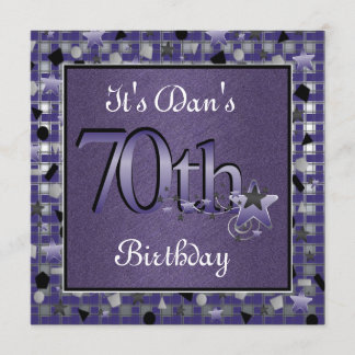 Glückliche 70. Geburtstags-Party Einladung für