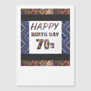 Glückliche 70. Geburtstags-Schablone DIY addieren Magnetkarte